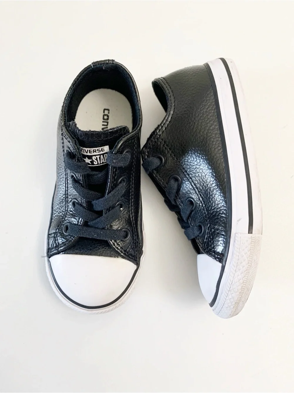 Converse Kid's Leather Black CTAS Sneakers ~ 9